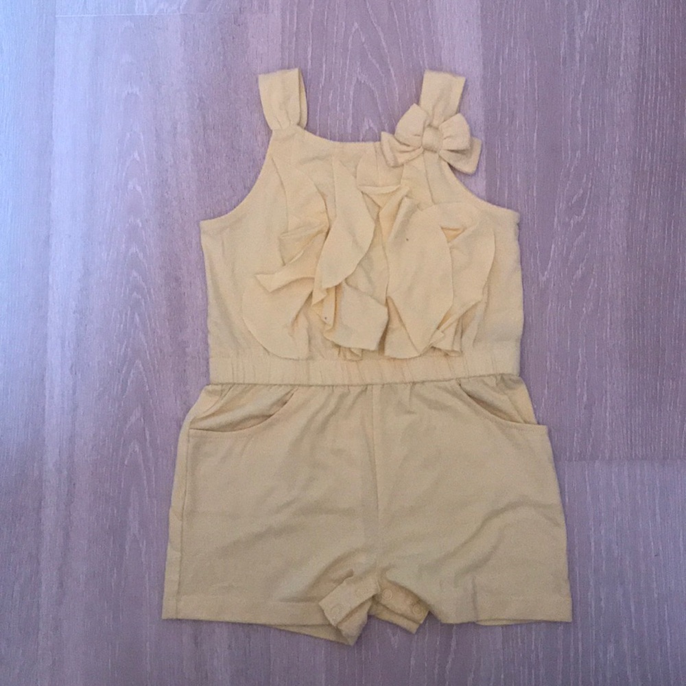 Girls light yellow romper